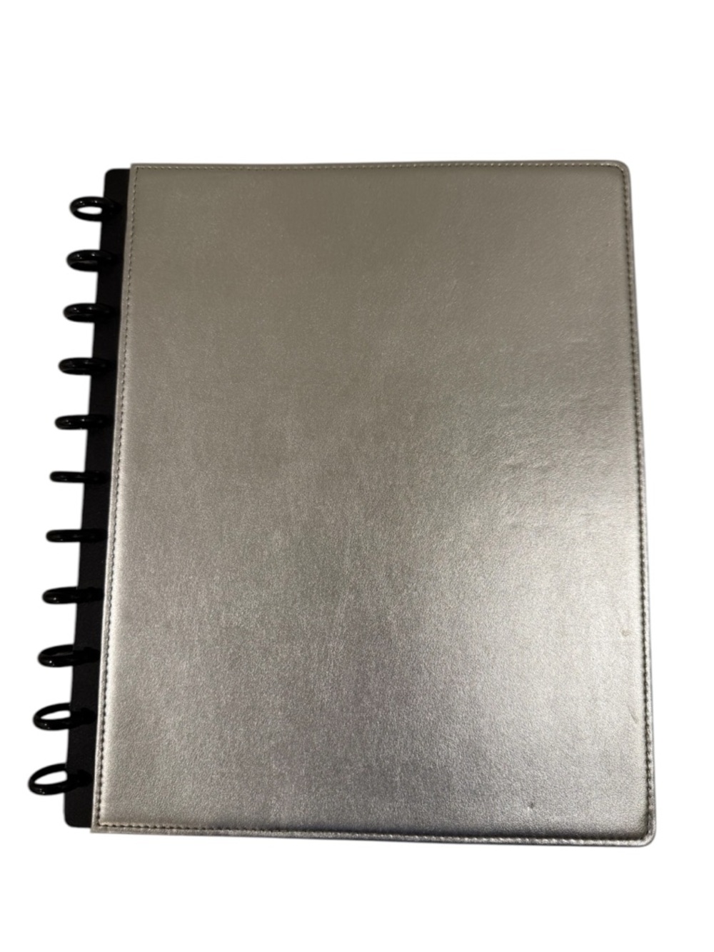 TUL Leather Metallic Silver Discbound Letter Size Notebook ~ Notebook Only